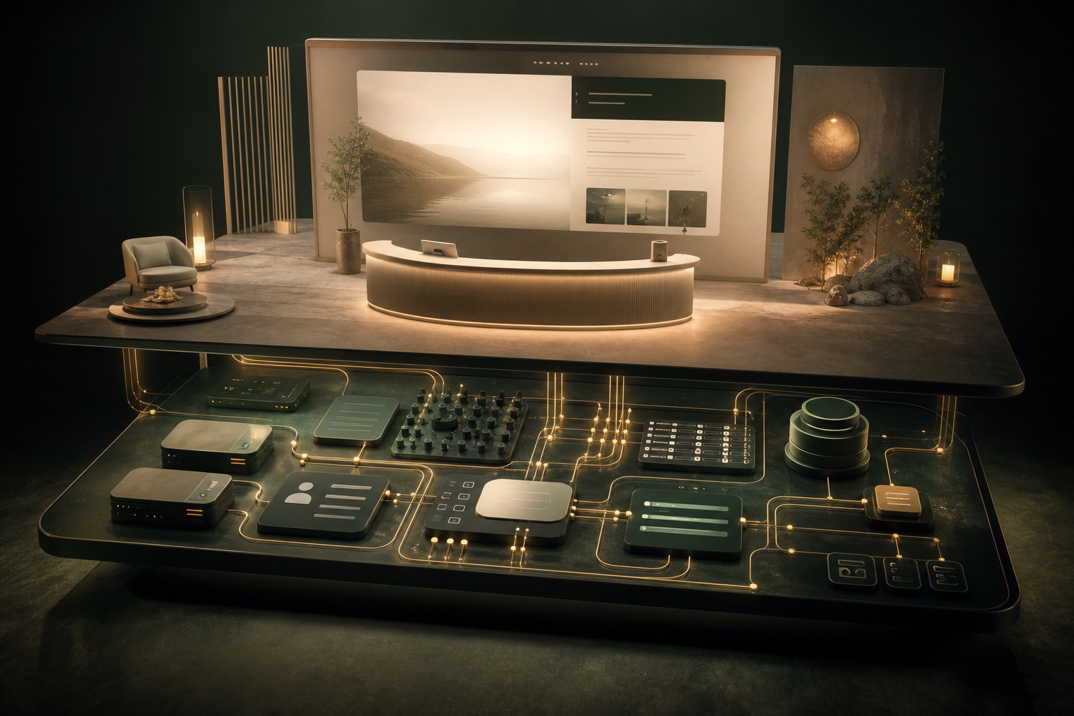 A layered visual showing the Experience Layer above the Utility Layer